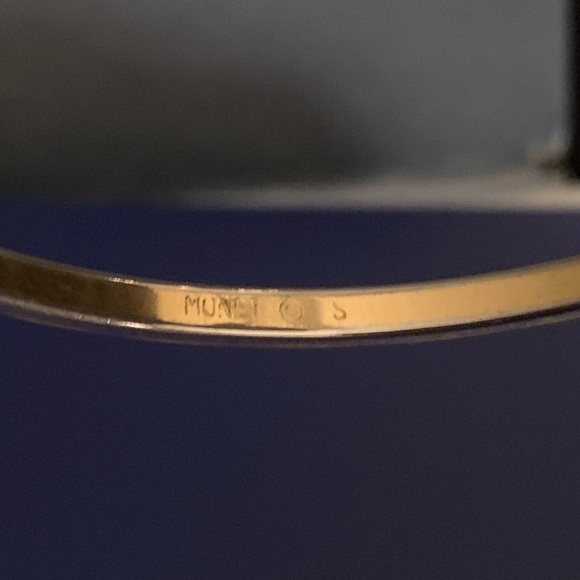 Monet Faceted Gold Tone Bangle Size Small Professional Classic Vtg 70's Sparkly - Picture 4 of 8